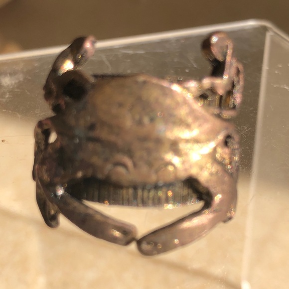 Vintage 1960’s Zodiac Horoscope Cancer Sign Crab unisex Metal Ring - Picture 2 of 16